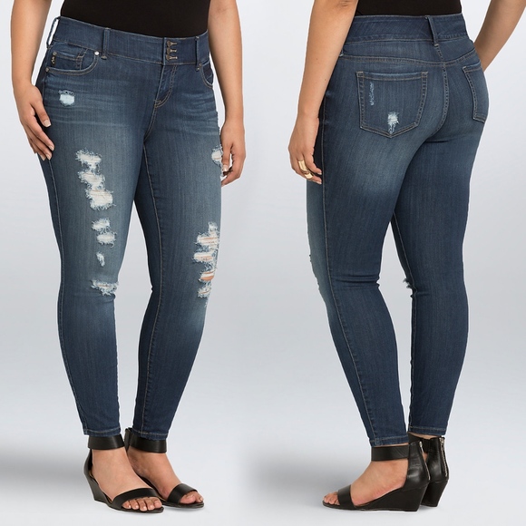 torrid Denim - TORRID PREMIUM STRETCH JEGGINGS MEDIUM WASH 28R